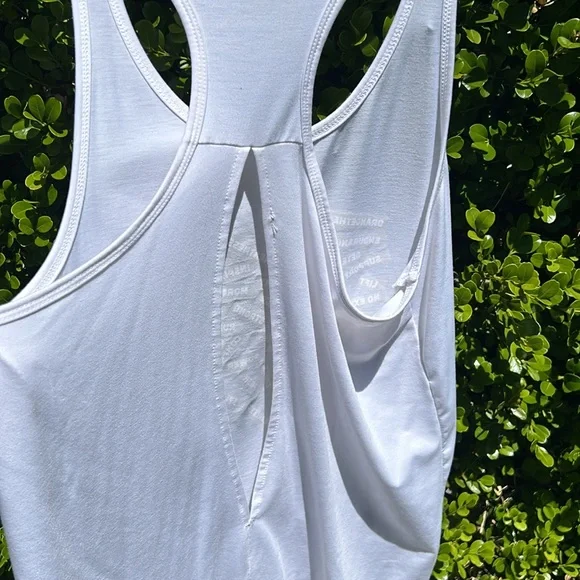 Orangetheory white tank with gold lettering and open slit in back - Picture 5 of 9